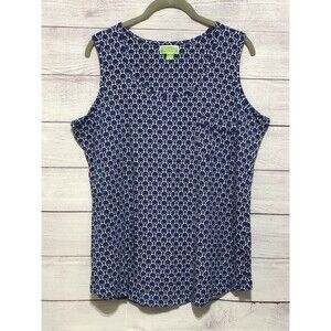 Vera Bradley Women’s Sleepwear Tank Top XL Pajama Top Pattern Blue/Black EUC